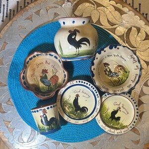 Rooster Themed Ceramic Dish Set